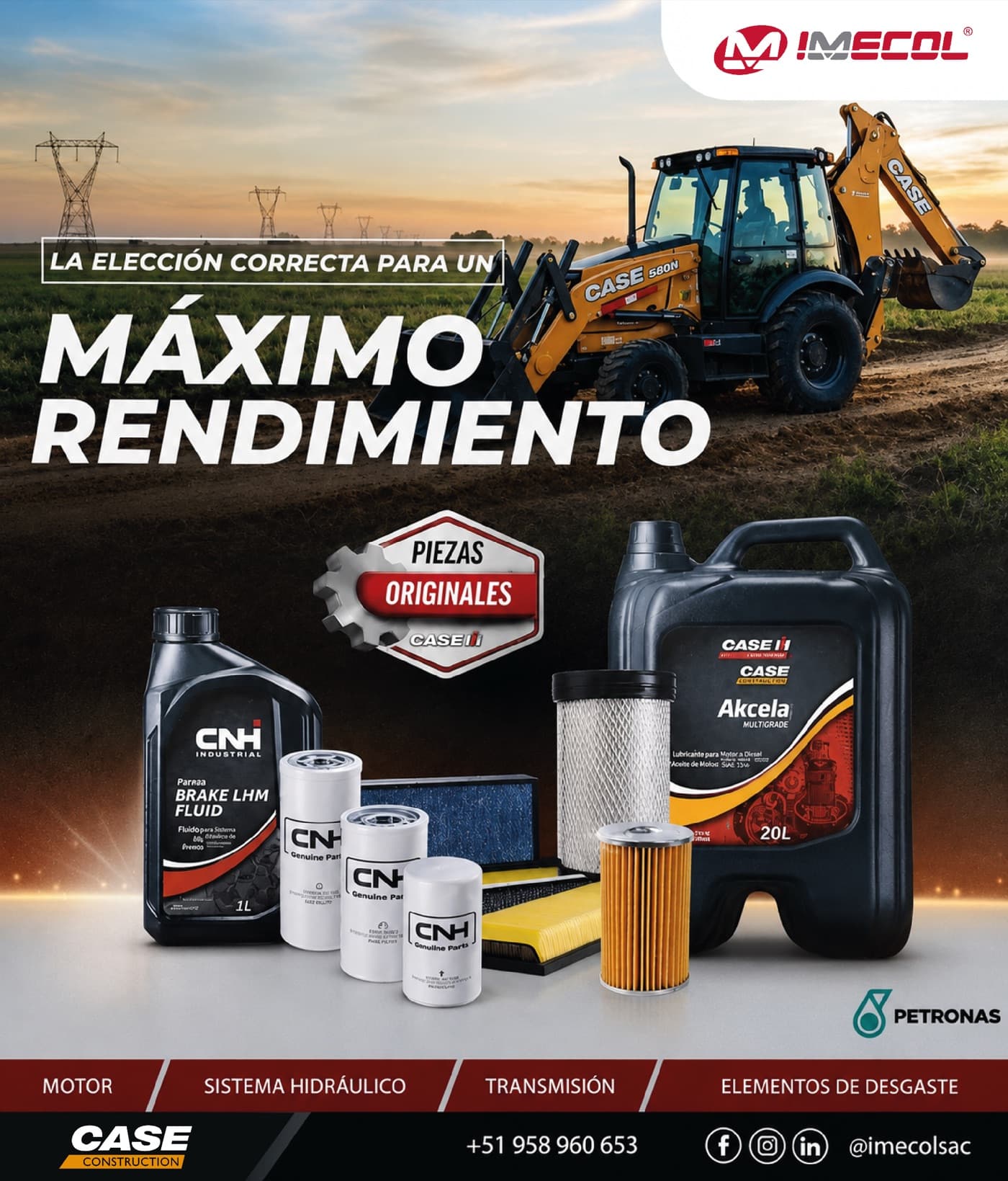 Repuestos y piezas originales CASE para el Retroexcavadora 580N Serie 2
